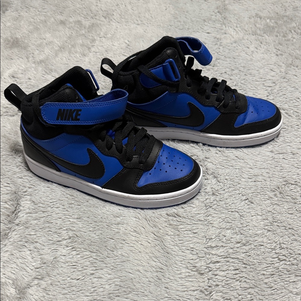 Nike Black and Blue High-Top Sneakers